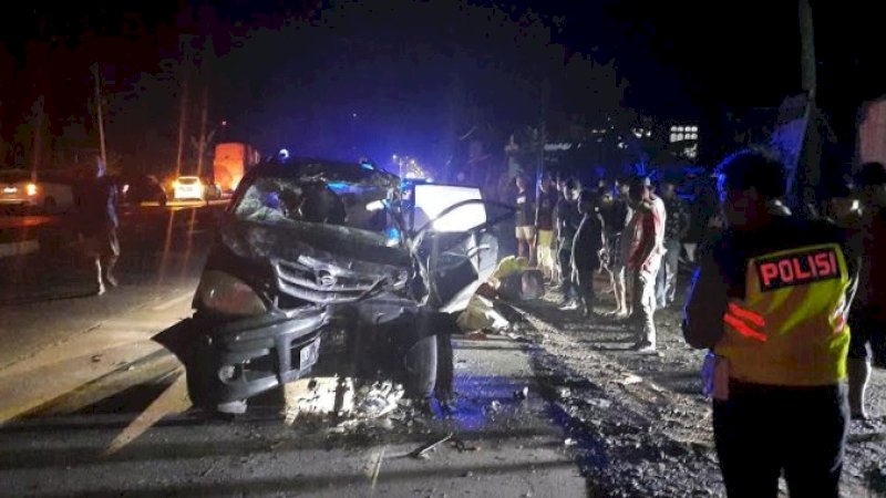 Kecelakaan lalu lintas di Kampung Kaworo, Desa Pancana, Kecamatan Tanete Rilau, Minggu subuh (15/3/2020).