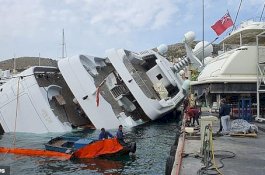 Kapal Pesiar Senilai Rp1,2 Triliun Milik Pangeran Arab Saudi Terbalik di Yunani