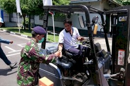 Cegah Corona, Jangan Harap Masuk Mako Lantamal VI Tanpa Pemeriksaan Suhu Tubuh