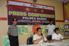 Pengedar Narkoba Tunduk Tak Berdaya di Mapolres Barru