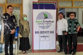 Bantuan Bank Sulselbar, Legislator dan Tamu DPRD Wajo Harus Lewati Biosecurity Box
