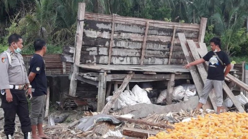 Lokasi tewasnya lima warga Bone akibat tertimpa jagung kuning.