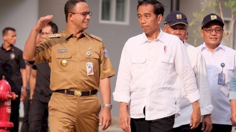 Gubernur DKI Jakarta, Anies Baswedan bersama Presiden RI, Joko Widodo dalam sebuah kesempatan.
