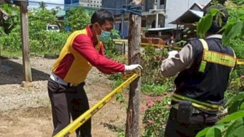 Rumah Warga Positif Corona Berdasarkan Hasil Rapid Test di Wajo Dipasangi Garis Polisi