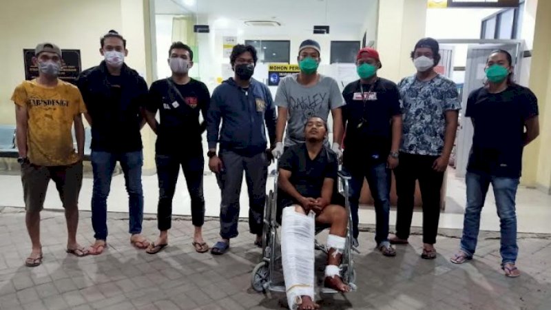 Akbar Hidayat alias Saguni usai dilumpuhkan petugas.