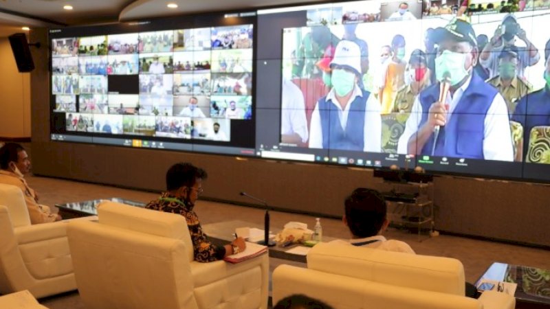 Kementerian Pertanian melakukan pencanangan Gerakan Percepatan Tanam. Diresmikan Menteri Pertanian Syahrul Yasin Limpo melalui video converence di Agriculture War Room (AWR) Kementan, Jakarta, Selasa (14/5/2020).&nbsp;
