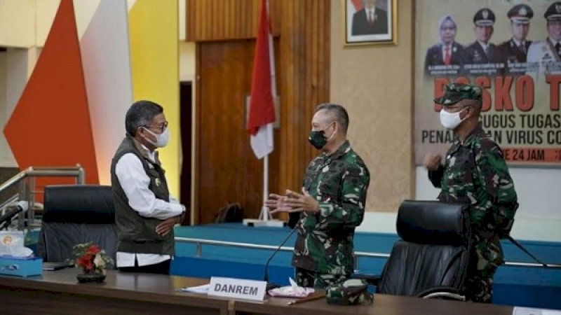 Komandan Korem (Danrem) 141/TP, Brigjen TNI Djashar Djamil, melakukan kunjungan kerja di Kota Parepare, Kamis (14/5/2020).