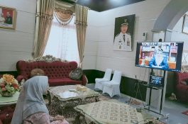 Istri Bupati Jeneponto Ikut Halalbihalal Lewat Virtual dengan Lies Nurdin