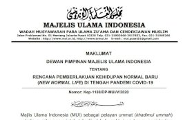 Wabah Virus Corona Belum Terkendali, Ini Maklumat MUI Tanggapi New Normal Life