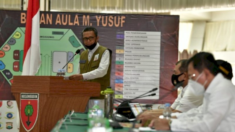 Gubernur Sulsel, Nurdin Abdullah memaparkan strategi penanganan Covid-19 di Sulsel.