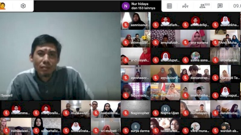 Suasana penamatan virtual SMP Islam Athirah, Minggu (7/6/2020).&nbsp;