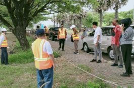 Dinas PU Kota Makassar Lakukan Pematokan Akses Jalan IPAL Losari