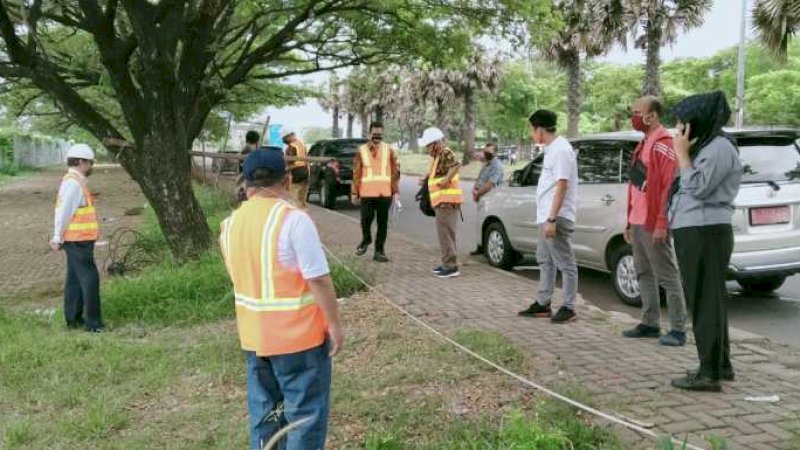 Dinas PU Kota Makassar Lakukan Pematokan Akses Jalan IPAL Losari