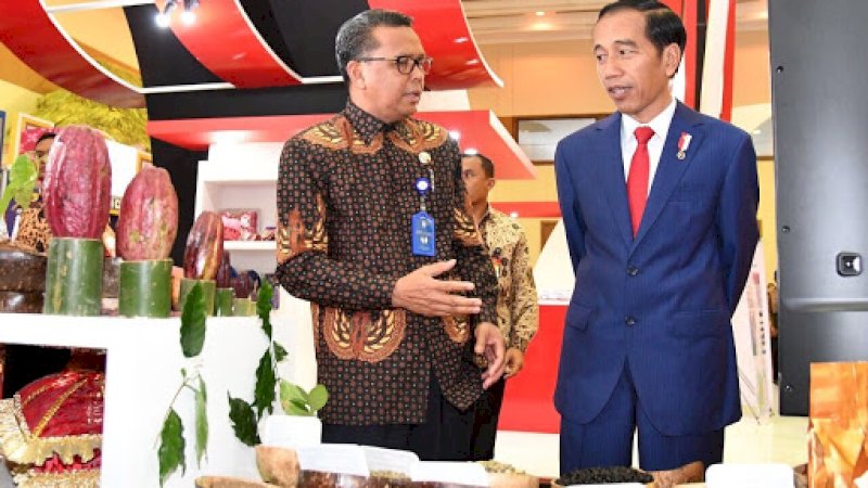 Presiden Joko Widodo dan Gubernur Sulsel, Nurdin Abdullah.