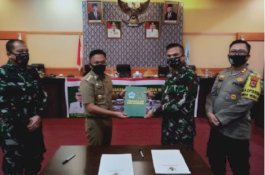 Dimulai, Kasrem 141 Toddopuli dan Dandim Bantaeng Teken MoU TMMD Ke-108