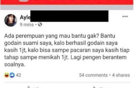 Wanita Ini Beri Imbalan Rp1 Juta Bagi Pelakor yang Bisa Menggoda Suaminya
