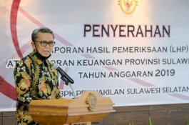 Pemprov Sulsel Raih Opini WTP Ke-10 Kali secara Beruntun