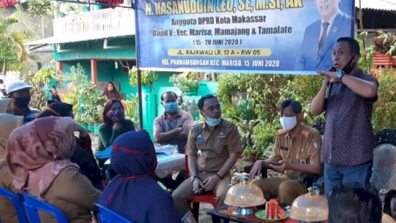 Anggota DPRD Makassar, Hasanuddin Leo menggelar reses di dapilnya.