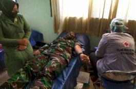 Penuhi Stok di Tengah Pandemi, Paldam XIV/Hasanuddin Gelar Donor Darah