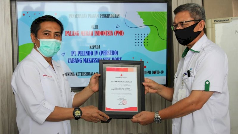 Bantu Ketersedian Stok Darah, Ketua PMI Makassar Beri Penghargaan ke PT Pelindo IV