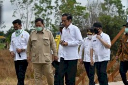 Presiden Jokowi Didampingi Mentan SYL Tinjau Food Estate di Kapuas