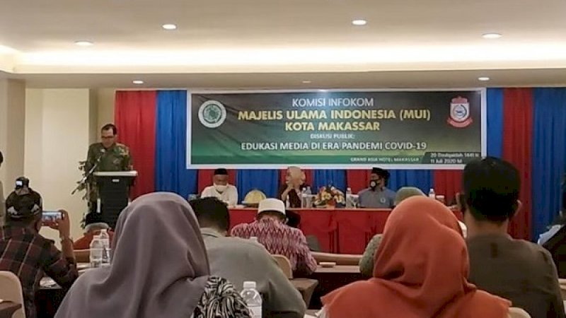 Diskusi publik yang dilaksanakan oleh Komisi Infokom Majelis Ulama Indonesia Makassar di Hotel Grand Asia, Sabtu (11/7/2020).