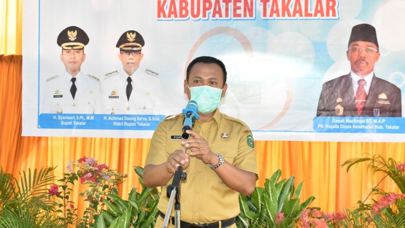 Bupati Takalar Syamsari saat meresmikan Rumah Sakit Umum Daerah (RSUD) Tipe D Pratama Polongbangkeng Utara, pada Senin (13/7/2020) pagi.