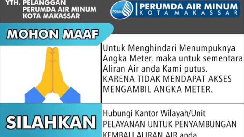 Perumda Bakal Putus Sementara, Ini Tips Jitu Mengatasi Lonjakan Pembayaran Air PDAM di Makassar