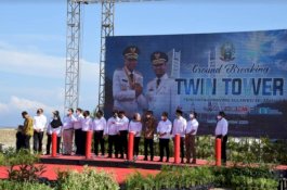 Nurdin Abdullah Groundbreaking Gedung Twin Tower di CPI, Kantor Gubernur Lama Akan Diubah Jadi RTH