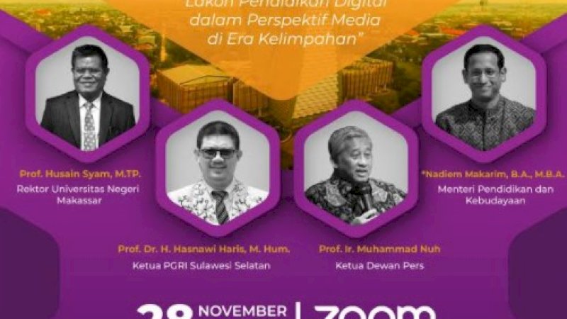 Sambut Hari Guru, LPM Profesi UNM akan Gelar Webinar Nasional yang Hadirkan Mendikbud