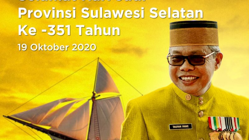 Pesan dan Harapan Taufan Pawe di HUT Ke-351 Sulsel