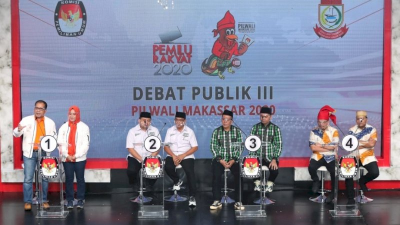 Jalannya debat publik putaran ketiga Pilkada Makassar yang berlangsung di Jakarta, Jumat (4/12/2020). 