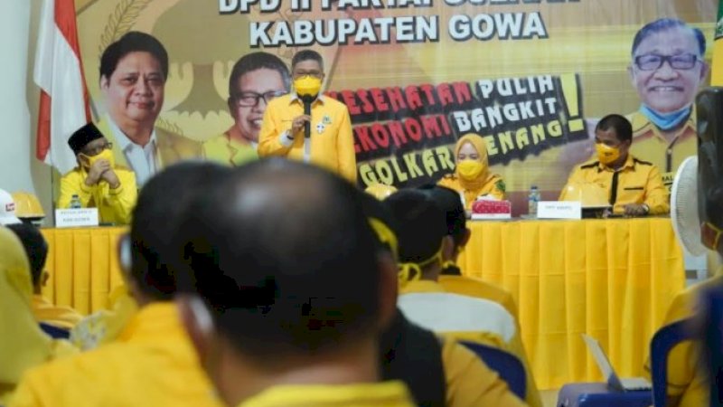 Ketua Golkar Sulsel Pimpin Konsolidasi di Gowa, Adnan: Taufan Pawe Menambah Semangat Kita