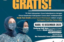 PKK Gowa Mau Tes Swab Bagi Kaum Perempuan, Gratis