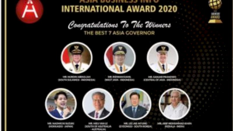 Nurdin Abdullah Masuk 7 Gubernur Terbaik Se-Asia 2020