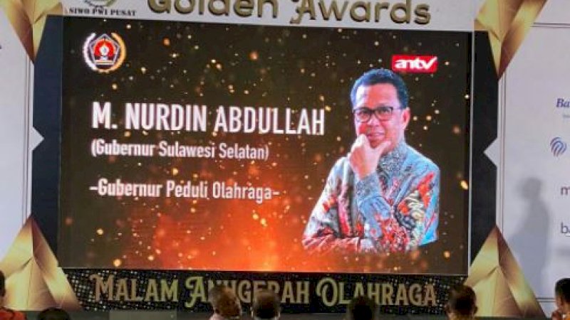 Nurdin Abdullah Dapat Penghargaan Bidang Olahraga dari PWI Pusat