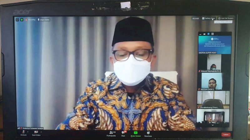 Nurdin Abdullah Raih Penghargaan IPK Kementerian Tenaga Kerja