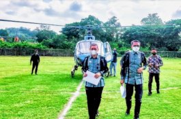 Naik Helikopter, Gubernur Sulsel dan Bupati Wajo Pantau Sumber Aliran Air Masuk Danau Tempe