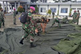 Tiba di Mamuju, Lantamal VI Langsung Dirikan Tenda 4x12 di Mako Lanal