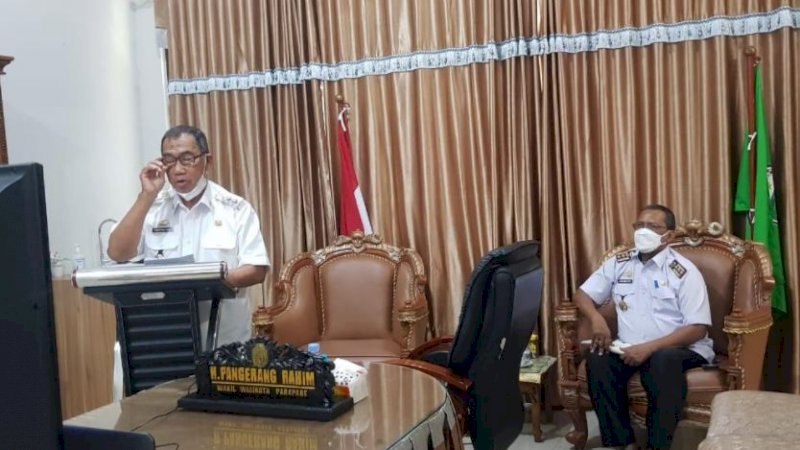 Wakil Wali Kota Parepare, Pangerang Rahim, saat membuka Musrenbang RKPD melalui virtual, Rabu (27/1/2021).