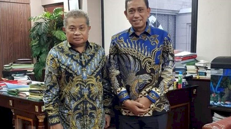 Bupati Wajo, Amran Mahmud bersama Andi Samsan Nganro.