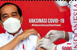 Dicetak Perangko Bergambar Jokowi Sedang Divaksin Covid-19, Begini Penampakannya