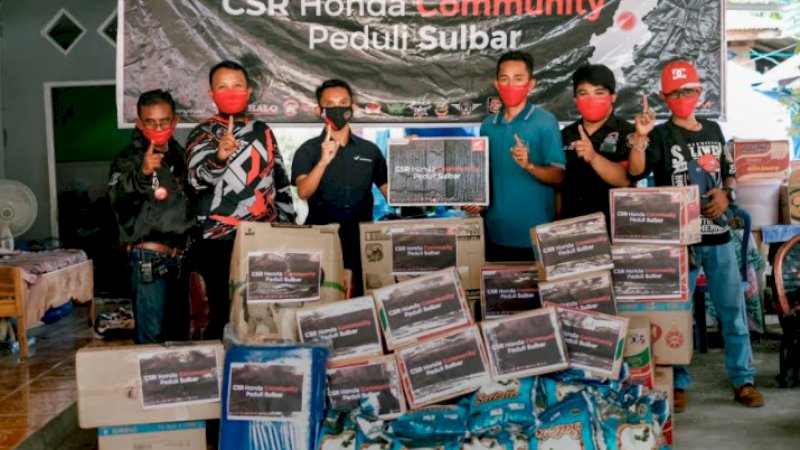 Asmo Sulsel dan Komunitas Motor Honda Salurkan Donasi kepada Korban Gempa Sulbar
