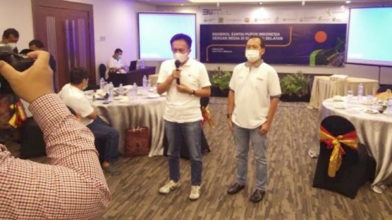SVP PSO Wilayah 2 Pupuk Indonesia, Muhammad Yusri, menjelaskan rincian stok pupuk untuk Sulsel.
