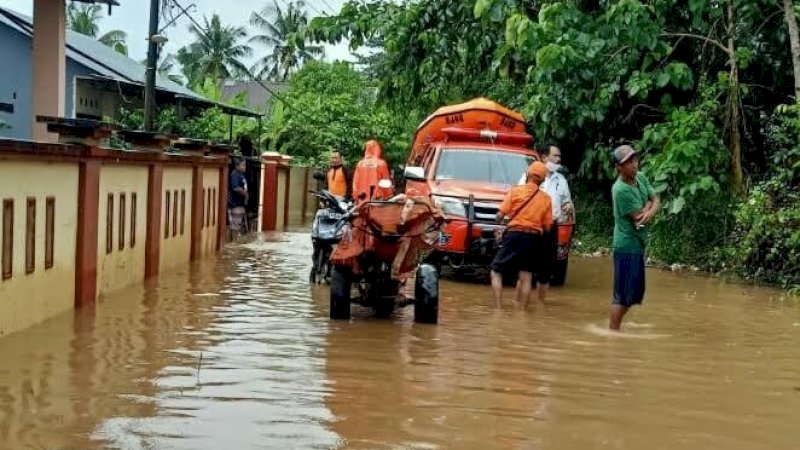Potret salah satu titik terdampak banjir di Kabupaten Takalar.
