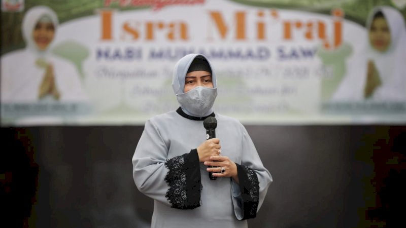 Indira Jusuf Ismail hadiri Isra Mi'raj Nabil Muhammad SAW 1442 H, di Baruga Anging Mammiri, Sabtu, (12/3).