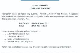 Pipa PDAM Makassar di Tello Bocor, Ini Wilayah yang Terdampak