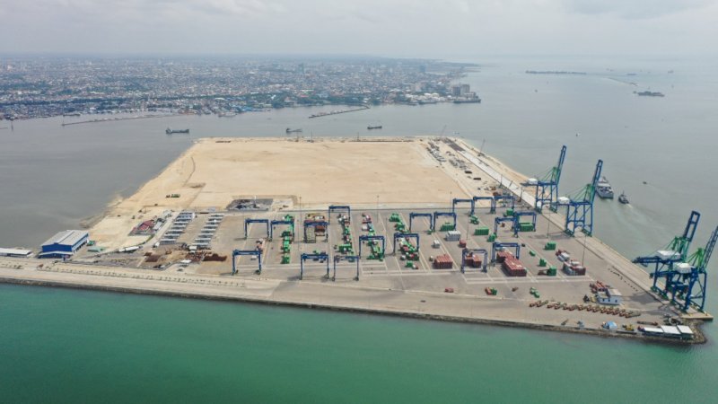 Makassar New Port (MNP) dilihat dari udara.