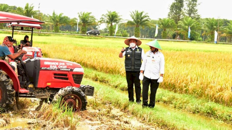 Tak Kenal Libur, Mentan SYL Panen dan Gerakan Serap Gabah di Sumsel