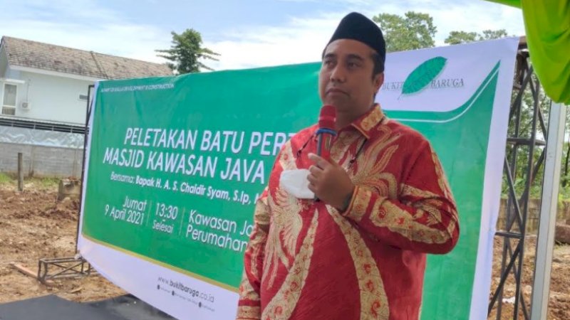 Bupati Maros Hadiri Peletakan Batu Pertama Pembangunan Masjid Java Residence Bukit Baruga